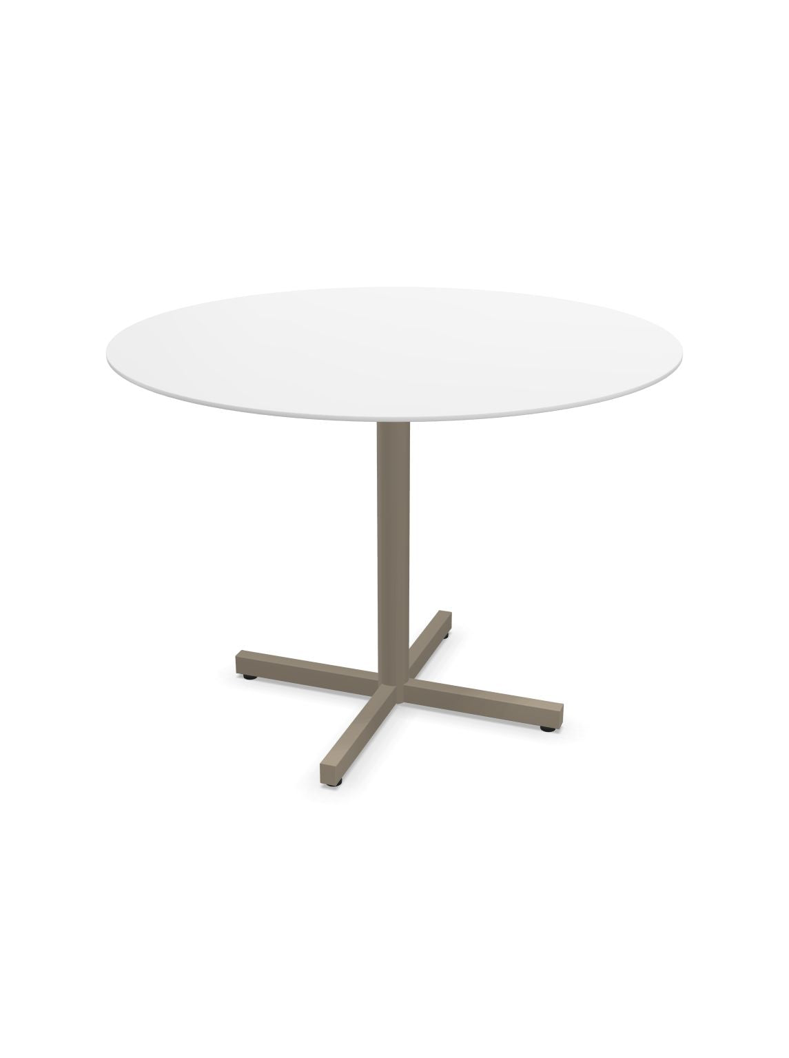 Schaffner Luzern table repas rabattable Ø100cm Blanc 90 Champagne 85 