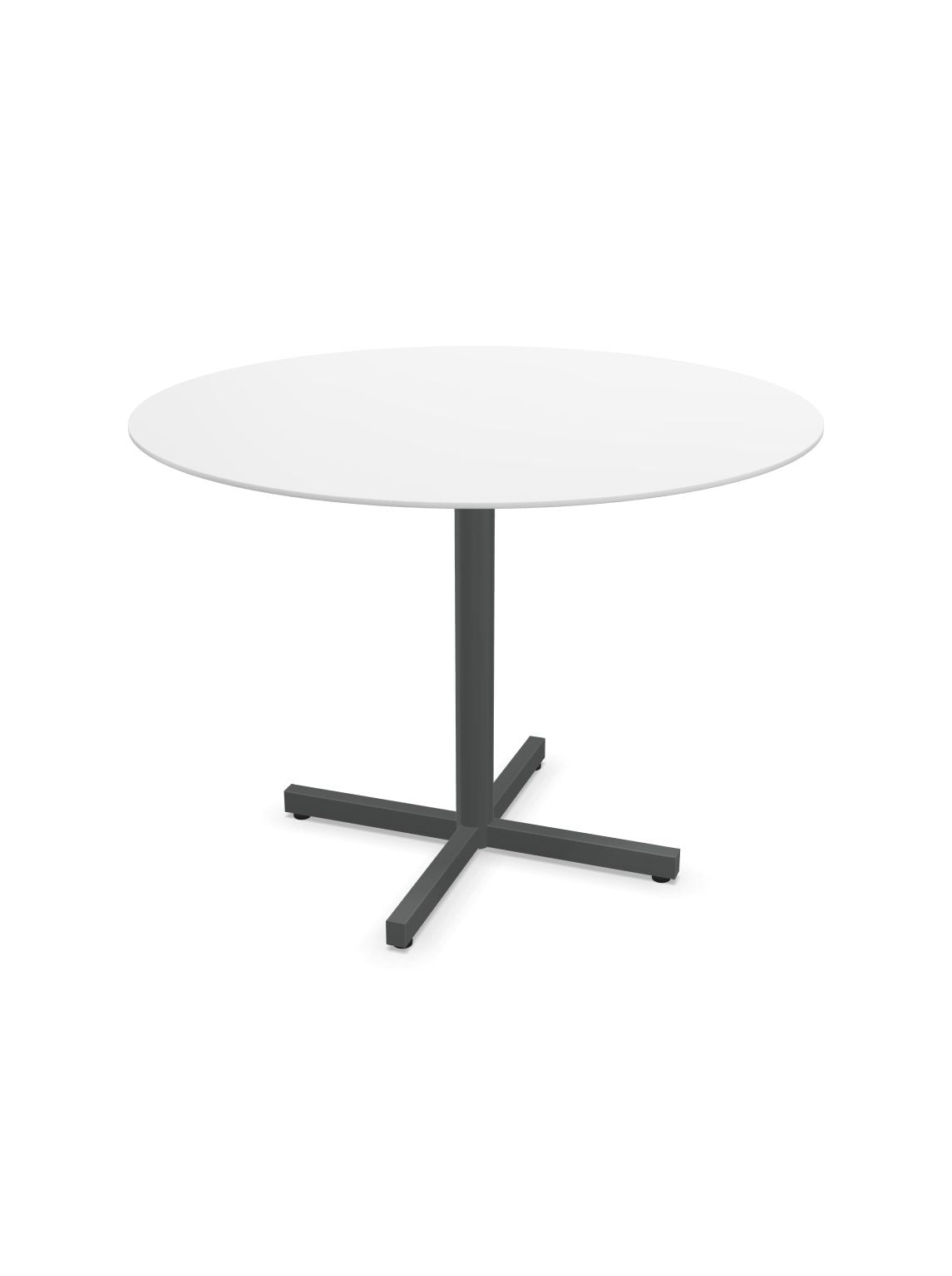Schaffner Luzern table repas rabattable Ø100cm Blanc 90 Graphite 73 