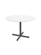 Schaffner Luzern table repas rabattable Ø100cm Blanc 90 Graphite 73 