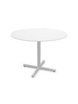 Schaffner Luzern table repas rabattable Ø100cm Blanc 90 Gris argent 78 