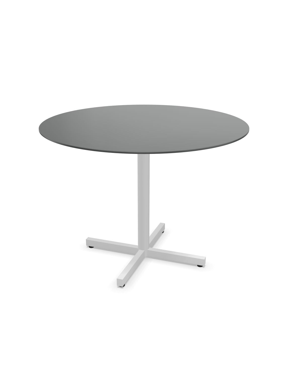 Schaffner Luzern table repas rabattable Ø100cm Graphite 73 Blanc 90 