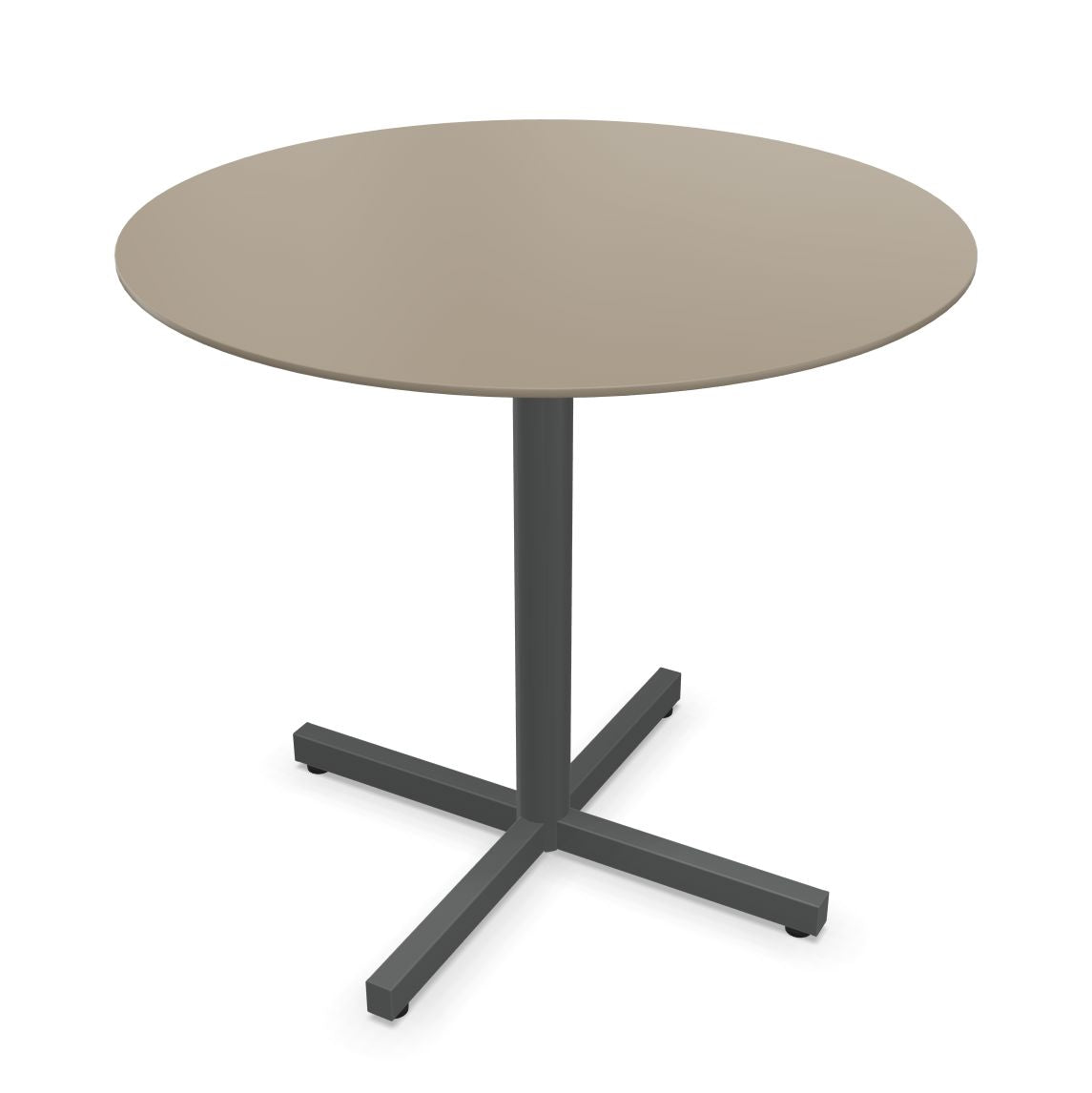 Schaffner Luzern table repas rabattable Ø90cm Champagne 85 Graphite 73 