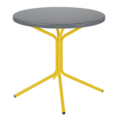 Schaffner PIX Table basse Ø54cm H:54cm Gris Argent 78 Jaune 11 