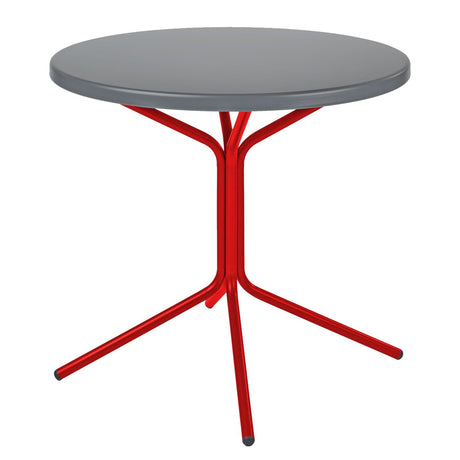 Schaffner PIX Table basse Ø54cm H:54cm Gris Argent 78 Rouge 30 
