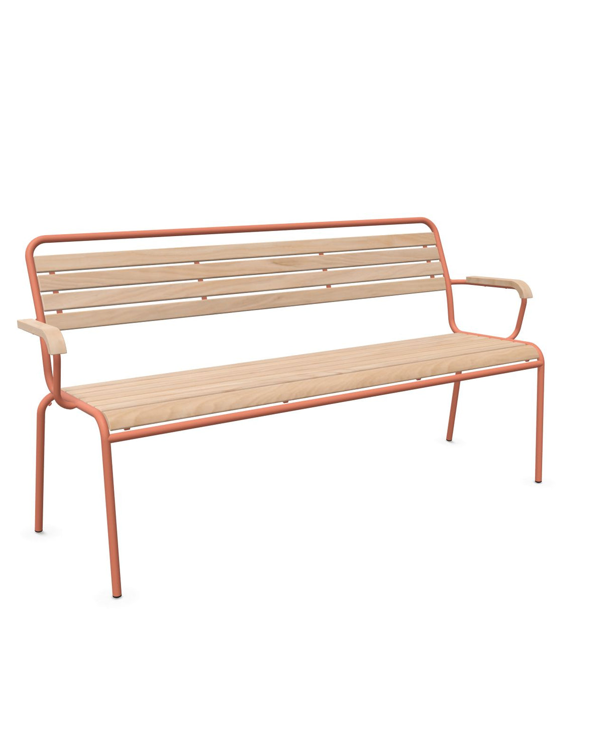Schaffner Rigi Banc à lattes 3 places avec accoudoirs Bois Huilé 94 Terracotta 84 