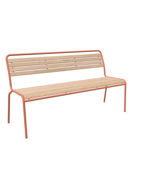 Schaffner Rigi Banc à lattes 3 places sans accoudoirs Bois Huilé 94 Terracotta 84 