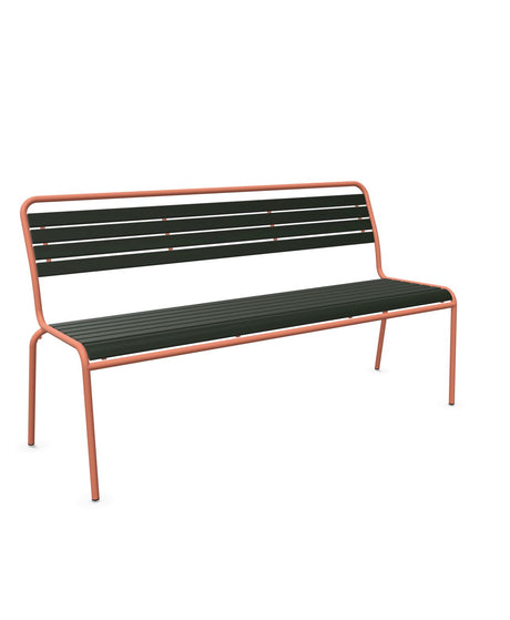 Schaffner Rigi Banc à lattes 3 places sans accoudoirs Vert Sapin 66 Terracotta 84 