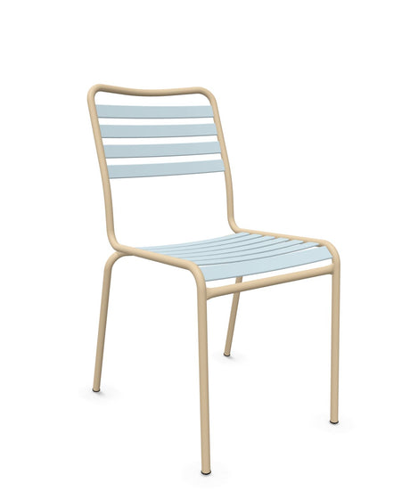 Schaffner Rigi Chaise Repas Lattes Bleu Pastel 51 Marron Pastel 83 