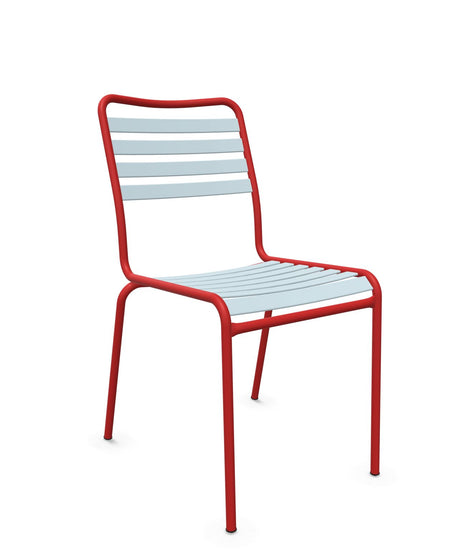 Schaffner Rigi Chaise Repas Lattes Bleu Pastel 51 Rouge 30 