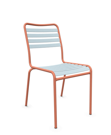 Schaffner Rigi Chaise Repas Lattes Bleu Pastel 51 Terracotta 84 