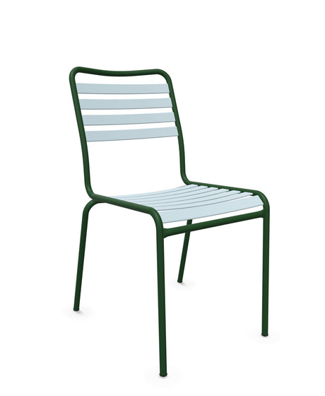 Schaffner Rigi Chaise Repas Lattes Bleu Pastel 51 Vert Sapin 66 