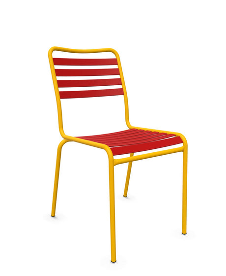 Schaffner Rigi Chaise Repas Lattes Rouge 30 Jaune 11 
