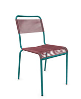 Schaffner Rigi chaise repas Spaghetti Bordeaux 38 Bleu Kali 56 