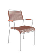 Schaffner Rigi Comfort Fauteuil Spaghetti avec accoudoirs Terracotta 84 Blanc 90 