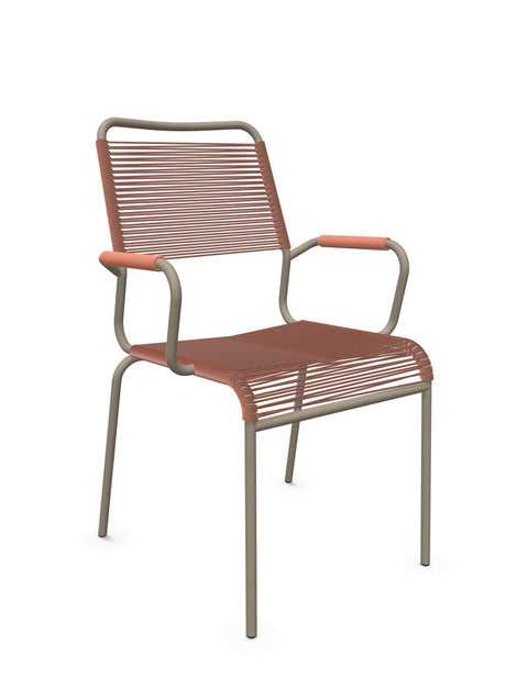 Schaffner Rigi Comfort Fauteuil Spaghetti avec accoudoirs Terracotta 84 Champagne 85 