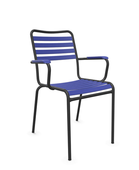Schaffner Rigi Fauteuil Repas Lattes Bleu 53 Anthracite 77 