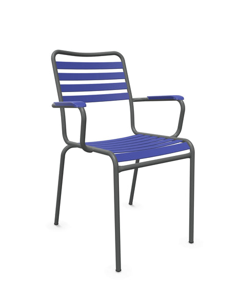 Schaffner Rigi Fauteuil Repas Lattes Bleu 53 Graphite 73 