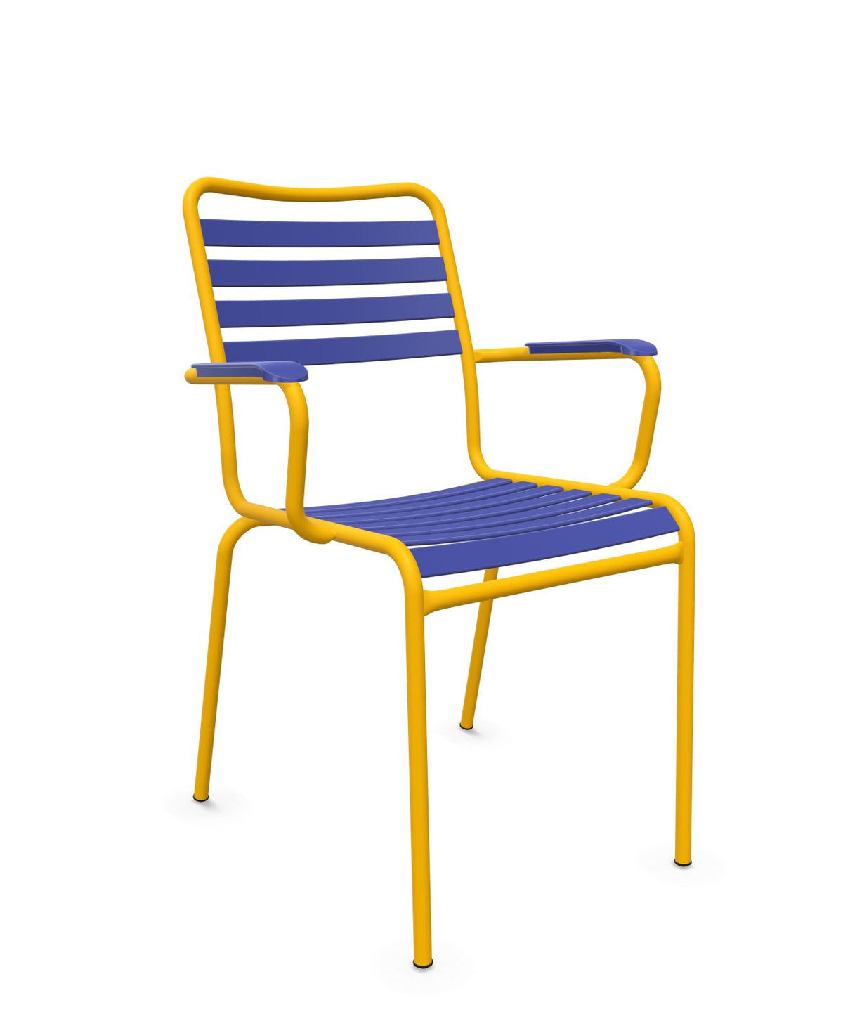 Schaffner Rigi Fauteuil Repas Lattes Bleu 53 Jaune 11 