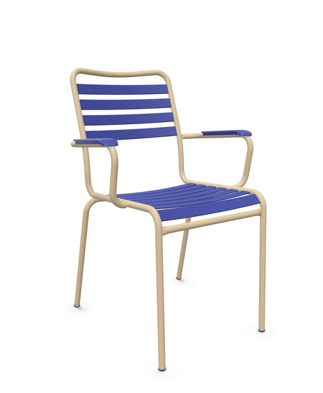 Schaffner Rigi Fauteuil Repas Lattes Bleu 53 Marron Pastel 83 