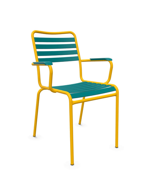 Schaffner Rigi Fauteuil Repas Lattes Bleu Kali 56 Jaune 11 