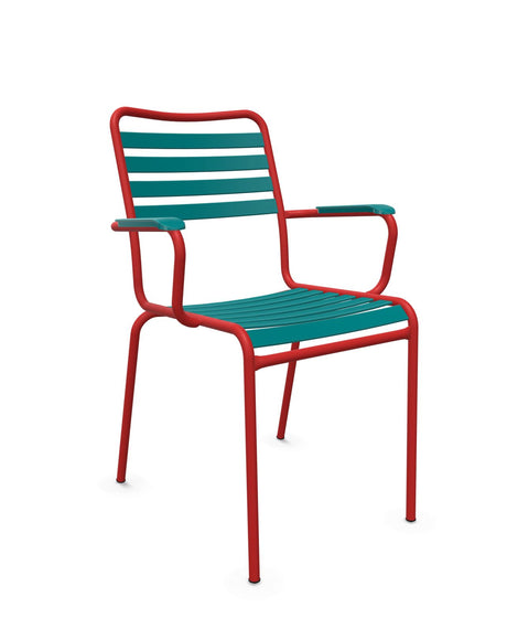 Schaffner Rigi Fauteuil Repas Lattes Bleu Kali 56 Rouge 30 