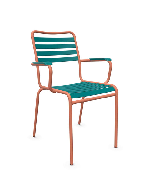 Schaffner Rigi Fauteuil Repas Lattes Bleu Kali 56 Terracotta 84 