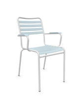 Schaffner Rigi Fauteuil Repas Lattes Bleu Pastel 51 Blanc 90 