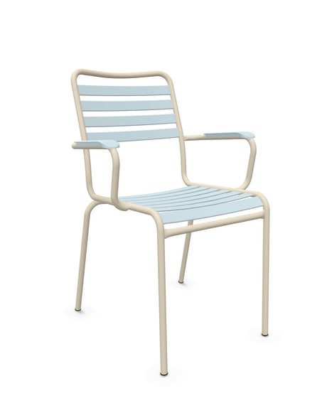 Schaffner Rigi Fauteuil Repas Lattes Bleu Pastel 51 Sable Pastel 15 