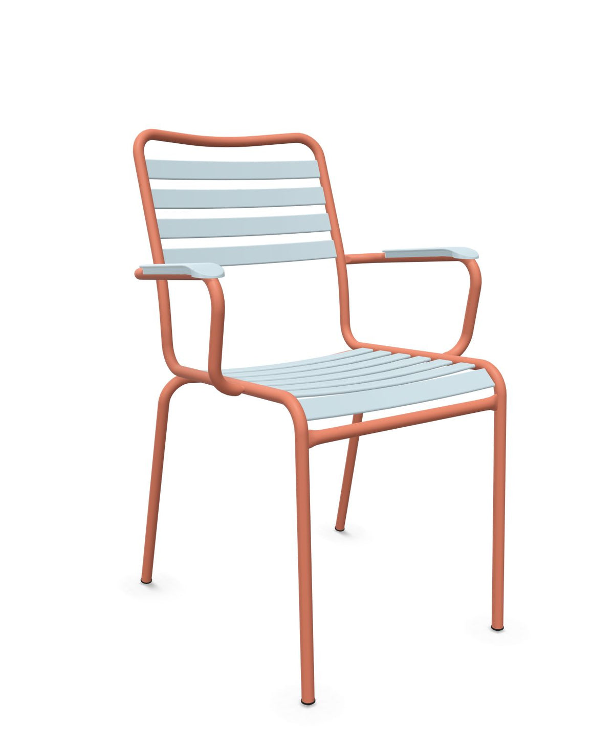 Schaffner Rigi Fauteuil Repas Lattes Bleu Pastel 51 Terracotta 84 