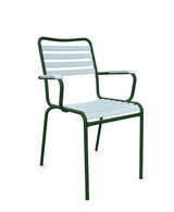 Schaffner Rigi Fauteuil Repas Lattes Bleu Pastel 51 Vert Sapin 66 