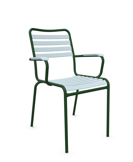 Schaffner Rigi Fauteuil Repas Lattes Bleu Pastel 51 Vert Sapin 66 