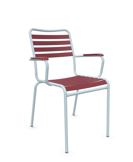 Schaffner Rigi Fauteuil Repas Lattes Bordeaux 38 Bleu Pastel 51 