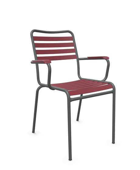Schaffner Rigi Fauteuil Repas Lattes Bordeaux 38 Graphite 73 