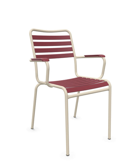 Schaffner Rigi Fauteuil Repas Lattes Bordeaux 38 Sable Pastel 15 