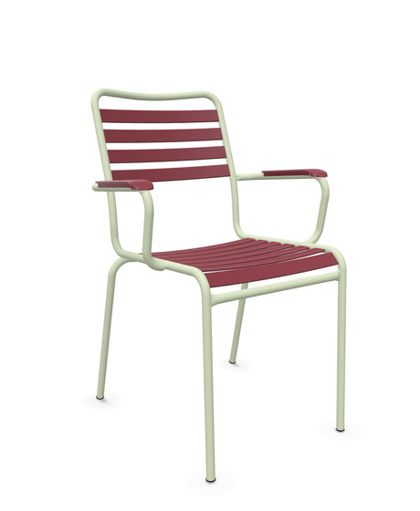 Schaffner Rigi Fauteuil Repas Lattes Bordeaux 38 Vert Pastel 64 