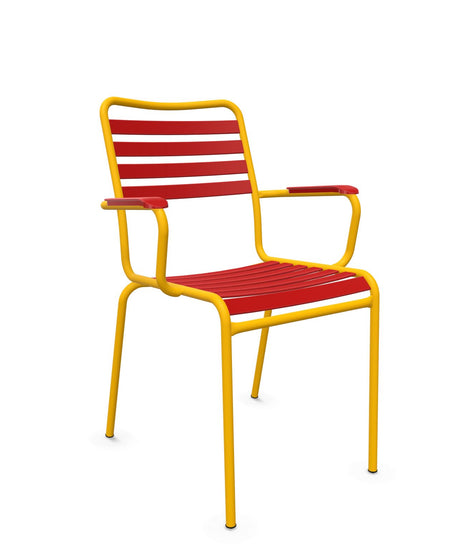 Schaffner Rigi Fauteuil Repas Lattes Rouge 30 Jaune 11 