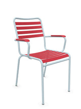 Schaffner Rigi Fauteuil Repas Lattes Rouge Érable 33 Bleu Pastel 51 