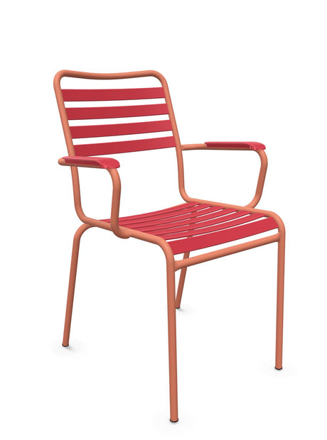 Schaffner Rigi Fauteuil Repas Lattes Rouge Érable 33 Terracotta 84 