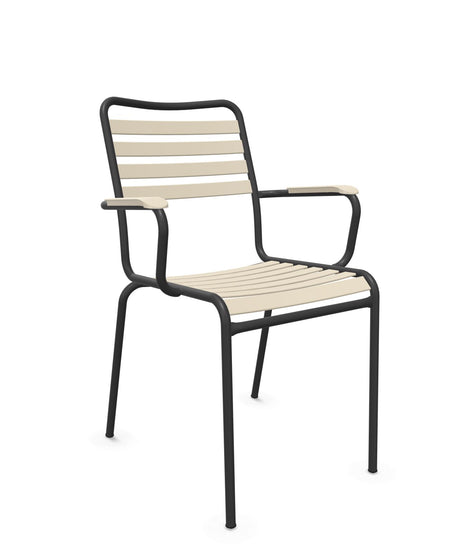 Schaffner Rigi Fauteuil Repas Lattes Sable Pastel 15 Anthracite 77 