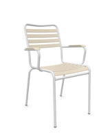 Schaffner Rigi Fauteuil Repas Lattes Sable Pastel 15 Blanc 90 
