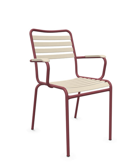 Schaffner Rigi Fauteuil Repas Lattes Sable Pastel 15 Bordeaux 38 