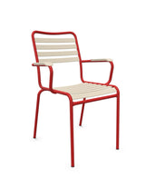 Schaffner Rigi Fauteuil Repas Lattes Sable Pastel 15 Rouge 30 