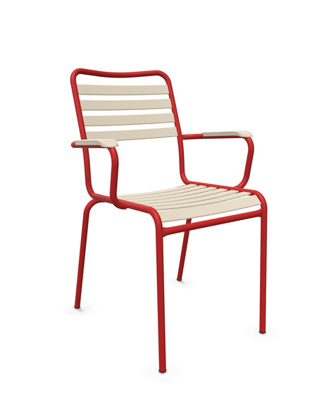 Schaffner Rigi Fauteuil Repas Lattes Sable Pastel 15 Rouge 30 