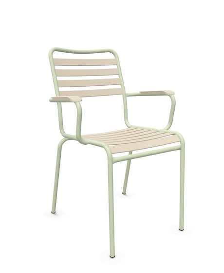 Schaffner Rigi Fauteuil Repas Lattes Sable Pastel 15 Vert Pastel 64 