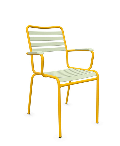 Schaffner Rigi Fauteuil Repas Lattes Vert Pastel 64 Jaune 11 