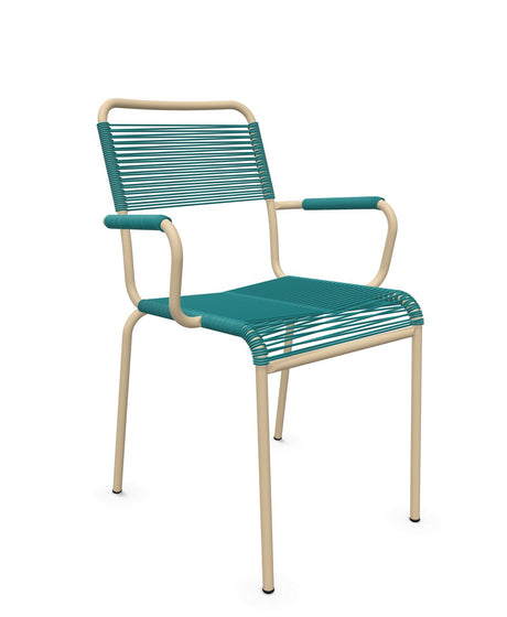 Schaffner Rigi fauteuil repas Spaghetti Bleu Kali 56 Marron Pastel 83 