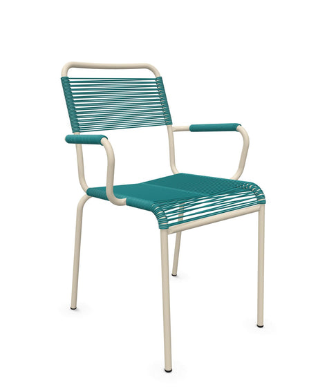 Schaffner Rigi fauteuil repas Spaghetti Bleu Kali 56 Sable Pastel 15 