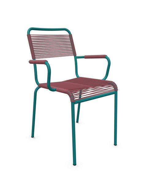 Schaffner Rigi fauteuil repas Spaghetti Bordeaux 38 Bleu Kali 56 