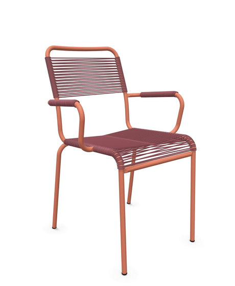 Schaffner Rigi fauteuil repas Spaghetti Bordeaux 38 Terracotta 84 