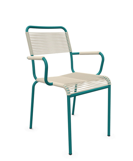 Schaffner Rigi fauteuil repas Spaghetti Sable Pastel 15 Bleu Kali 56 